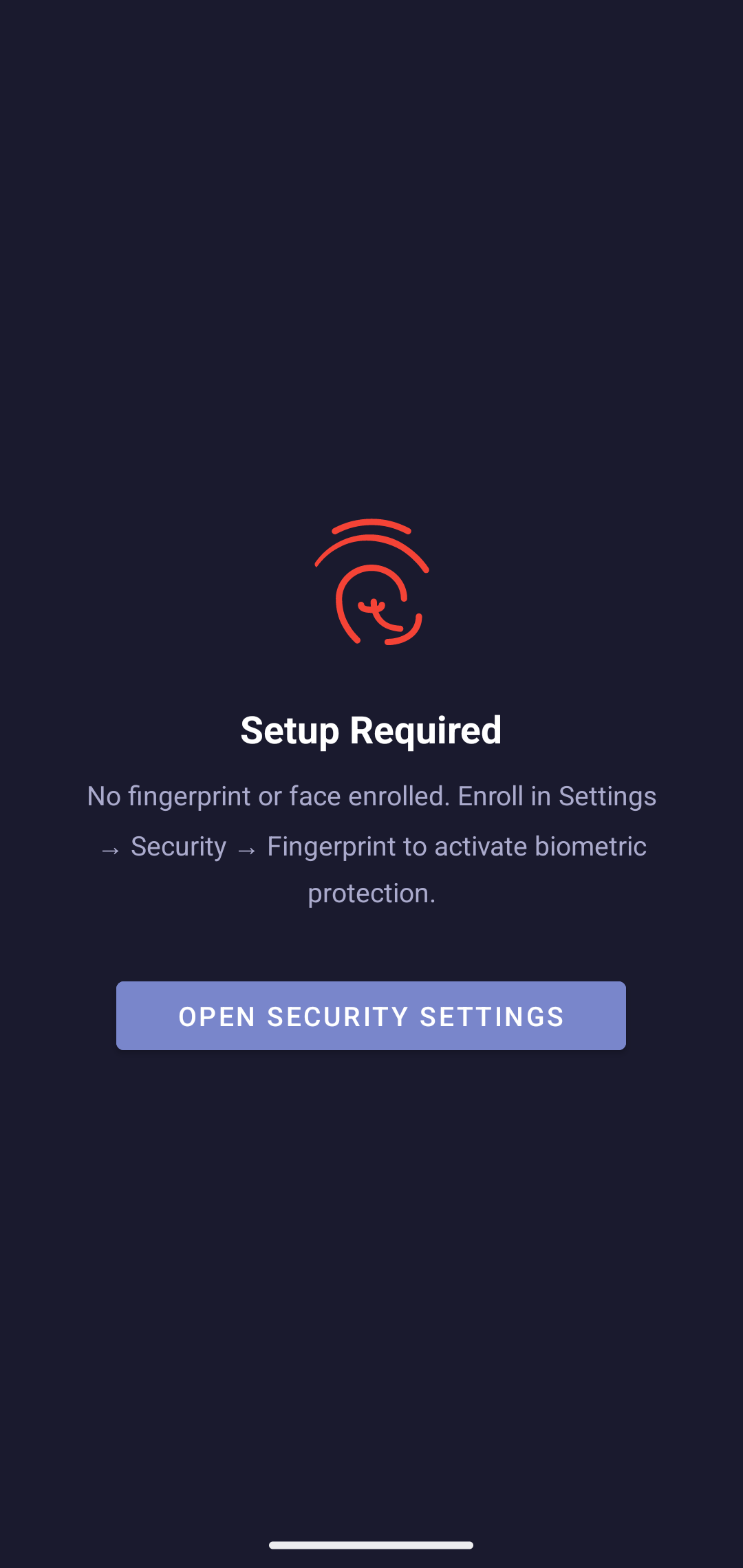 Setup / ready screen